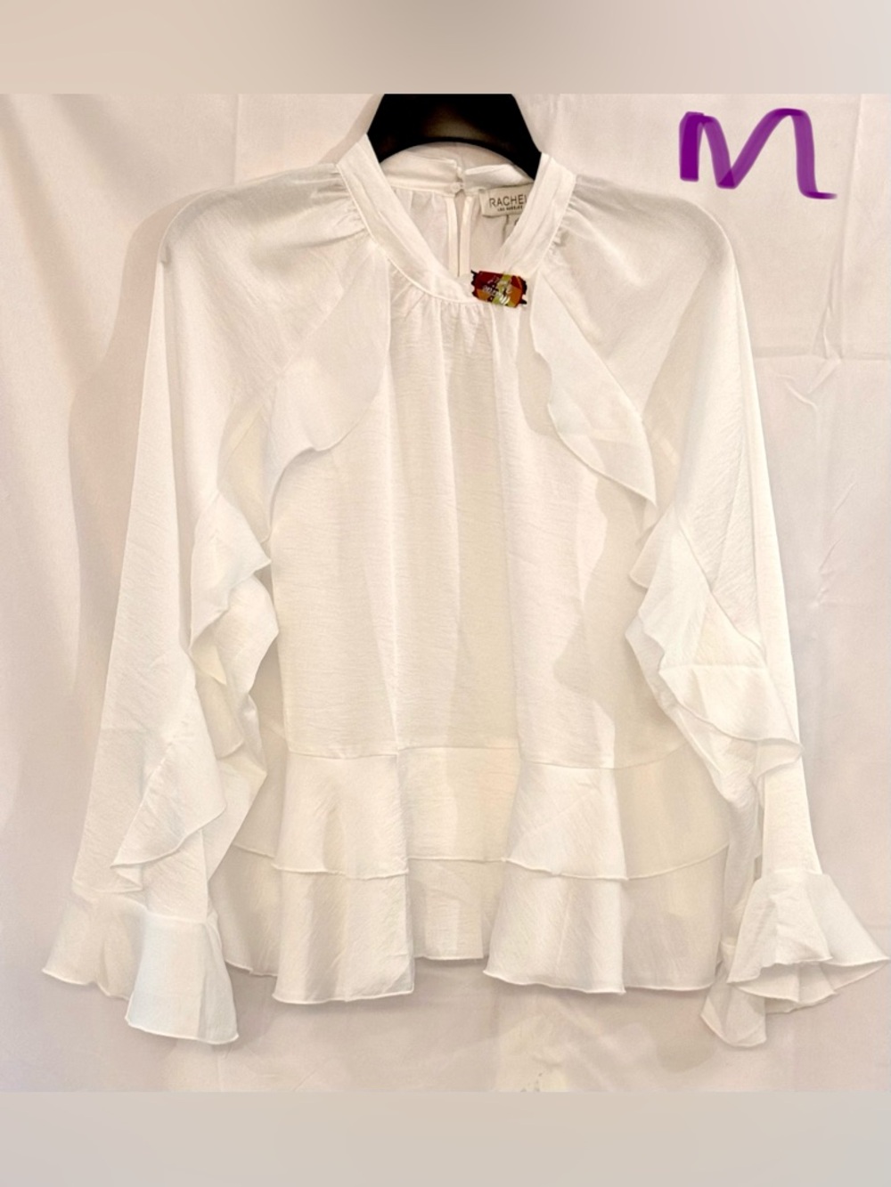 RACHEL Rachel Roy White Ruffled Tier Blouse